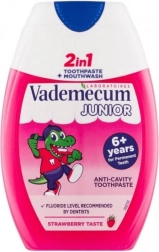 Vademecum Junior 2v1 jahodová detská zubná pasta a ústna voda 75 ml