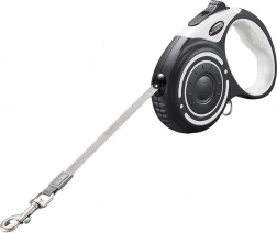 automatické vodítko Dogness 5 m s baterkou a zásobníkom na sáčky (sivé)