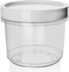 Plastový okrúhly potravinový box s tesnením a skrutkovacím viečkom 940 ml