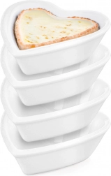 Porcelánové srdcové misky na predjedlá 7,5 cm, 35 ml, 4 ks