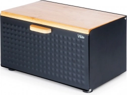 Chlebník z čierneho kovu a bambusu s dvojitým vekom 35,5 × 22 × 20,5 cm Vilde