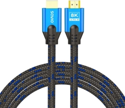 hdmi kábel 2.1 3 m 8k modro‑čierny so zlatými konektormi