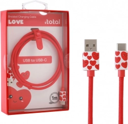 Nabíjací kábel USB‑C so srdiečkami so silikónovým pásikom