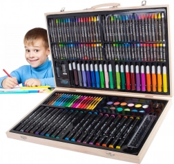 Umelecká kresliarska súprava v drevenom púzdre