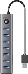 Orico USB‑C hub so 7× USB 3.0, sivý
