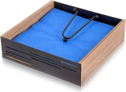 Kovový čierny stojan na servítky s prítlačným ramenom LINE 18 × 18 × 5 cm