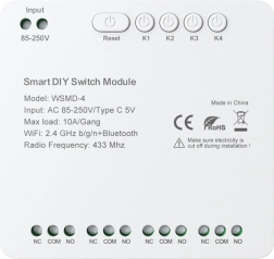 Šikovný štvor-kanálový spínací modul AVATTO pre kutilov 250 V