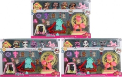 Sada zvieratiek s domčekom a ihriskom