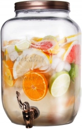 Sklenený dávkovač nápojov s kohútikom 8,8 l