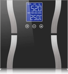 Analytická osobná váha s LCD, sklenená, do 180 kg – čierna