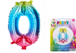 Dúhový balónik číslo 0 – 40 cm