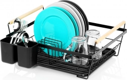 Čierny odkvapkávač na riad 45 × 33 × 18 cm