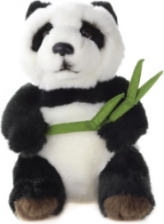 Plyšová panda s listom 18 cm