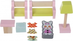 Obývacia izba - drevený nábytok pre bábiky Cubika