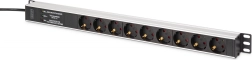 Racková napájacia lišta DIGITUS PDU 9× Schuko s prepäťovou ochranou a EMI/RFI filtrom, 620 mm