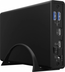 Externý box ICY BOX pre 2,5"/3,5" HDD/SSD s USB‑C a USB hubom