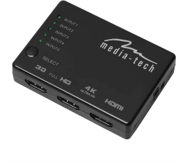 HDMI prepínač 5×1 4K s diaľkovým ovládaním MEDIA-TECH