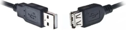 Predlžovací kábel USB 2.0 AM–AF 3 m čierny