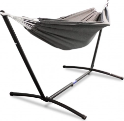 Záhradná antracitová hojdacia sieť so samostatným oceľovým stojanom