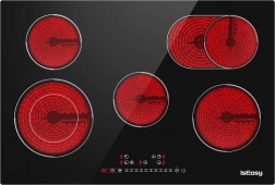 čierna elektrická varná doska IsEasy s piatimi zónami