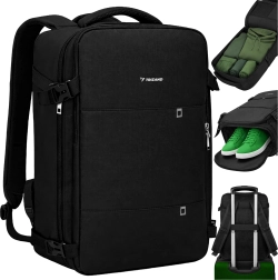 Turistický batoh Trizand do lietadla s USB portom, čierny 40 × 20 × 25 cm