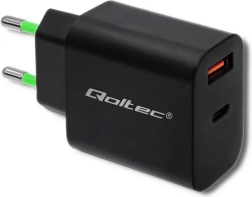 Sieťová nabíjačka 18W USB typ C PD a USB QC 3.0 čierna