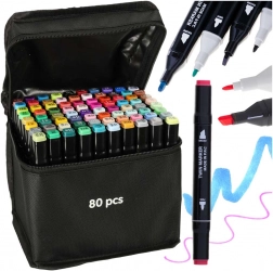 Dvojstupňové alkoholové markery v puzdre s podstavcom – 80