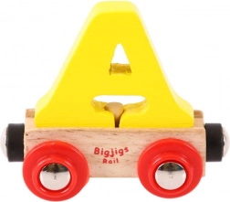 Drevený vagónik na vláčikodráhu s písmenom A