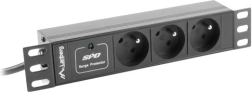 Racková napájacia lišta PDU 10" 1U, 3x FR zásuvka, 2 m, 16 A, 230 V, čierna