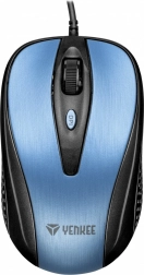 Optická USB myš Yenkee s 4 tlačidlami, symetrická, modrá