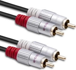 Prepojovací audio kábel 2×RCA samček – 2×RCA samček 3 m čierny QOLTEC
