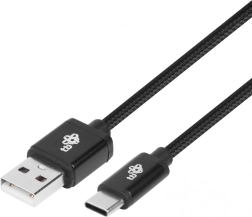 Textilný kábel USB-A na USB-C 1,5 m čierny