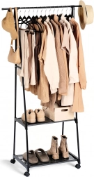 Kovový stojanový vešiak na oblečenie na kolieskach 88 × 44 × 160 cm