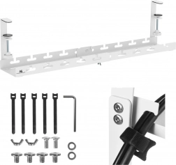 Podstolový organizér káblov Maclean, nastaviteľný, biely