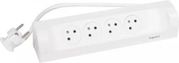 Predlžovací kábel rohový 4x zásuvka s uzemnením 1m biely