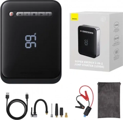 Štartovacia powerbanka a kompresor 2v1 Baseus Super Energy, 8000 mAh, 1000 A (čierna)