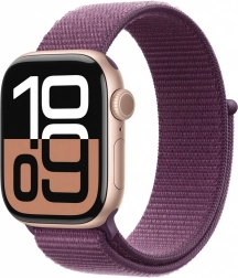 Apple Watch Series 10 GPS + Cellular 42 mm ružovo zlatý hliník so športovým remienkom Slivka