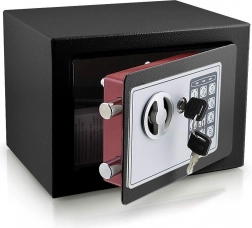 Elektronický mini trezor 23 × 17 × 17 cm – oceľový, kompaktný a bezpečný