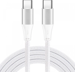 USB‑C kábel 2 m biely, 60 W, PD 3.0 a QC 4.0+