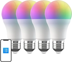 Inteligentná RGB Wi‑Fi LED žiarovka BROADLINK E27, 9 W, 800 lm (4 ks)