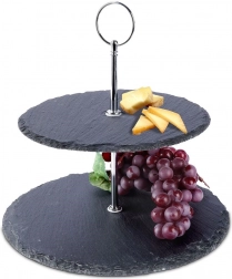 Dvojposchodový bridlicový etažér 23 cm