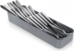 Sivý zásobník na príbory do zásuvky 39 × 11,5 cm