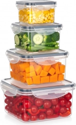 Sada vzduchotesných dóz na potraviny s tesnením, 4 ks