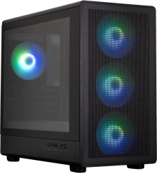 Počítačová skriňa M5 Black mATX Mini Tower so 4 ARGB ventilátormi