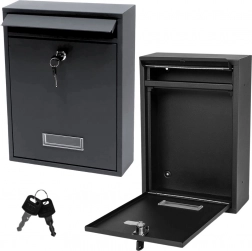 Poštová schránka z pozinkovanej ocele, čierna 32 × 21,5 × 8,5 cm