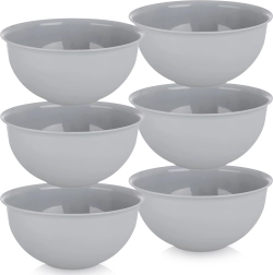 Plastové misky Sandy 13 cm, 500 ml, sivé, sada 6 ks