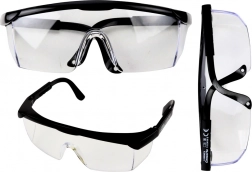 Ochranné okuliare s nastaviteľnými ramenami čierne