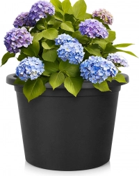 Plastový záhradný kvetináč čierny okrúhly 39 cm