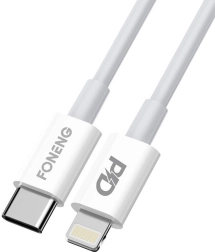 USB‑C na Lightning kábel FONENG X31 2 m 3 A 20 W biely