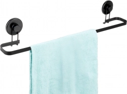 Kovový čierny držiak na uteráky s prísavkami 60 cm